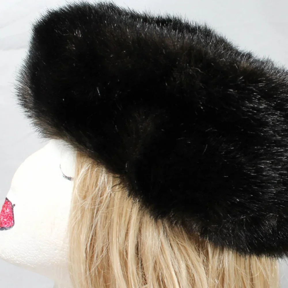 Vintage 1960s Brown Faux Fur Hat Classic - Picture 3 of 7
